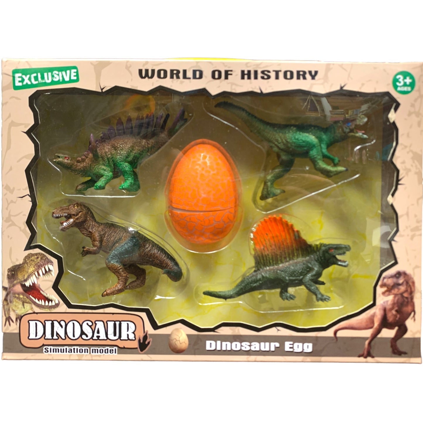 Set OF 6 Dinosaurs - Model Figure Toys ABS Plastic - Boxed 46x6x26cm - NEW920