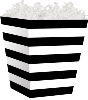 Black & White Stripes Sweet Treat Gift Box - 4" x 4" x 4 1/2 inches deep (order in 6's)