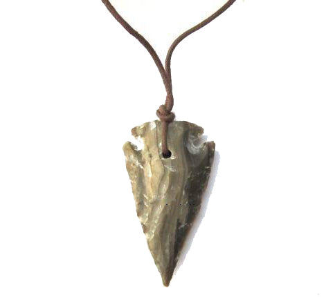 Stone ARROWHEAD Pendant with hole 40mm-50mm with NECKLACE