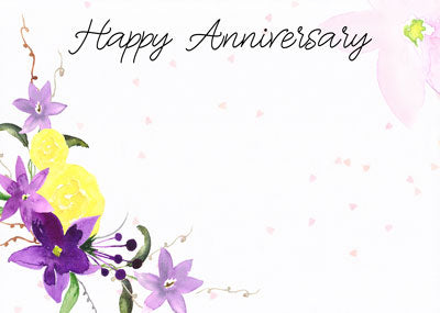 PK/50 - Flora Cards - Happy Anniversary - Flowers