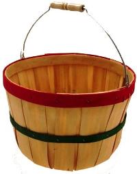 PECK BASKET RED & GREEN - 11  DIA  7  DEEP