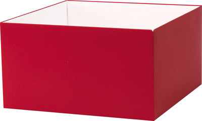 Square Gift Box Base - Red  - X-Large - 10 x 10 x 5 1/2 inch (Order in 25's See 26004 for Lids) Fits a 26x40 Cello Bag