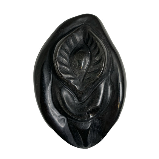 Female Body Part Yoni Vulva Vagina - Black Obsidian - 2.25 inch - China - NEW423