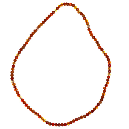 Red Carnelian 5mm Stretch Bead Triple Bracelet or Necklace - 20 to 22 inch - China - NEW423 - Top Seller