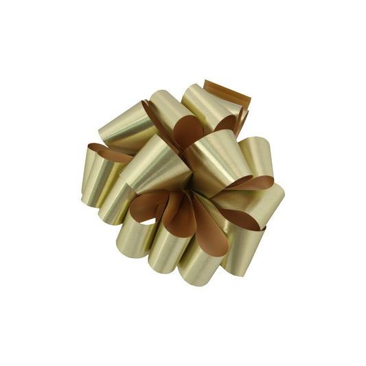 Pack of 100 - GOLD Metallic Tone Splendorette® Pre-Notch Bows - 5 x 1.25 inch 18 loop