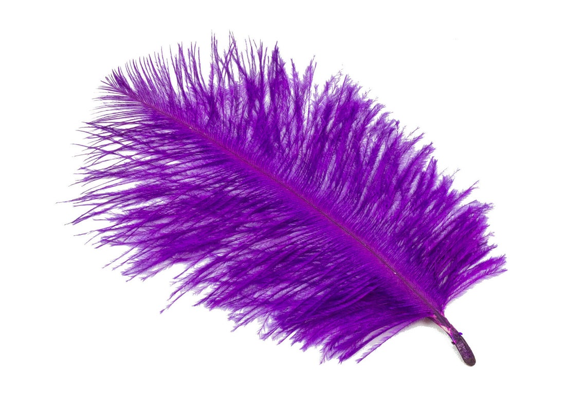 Ostrich FEATHERS 6 to 8 inch -  Purple