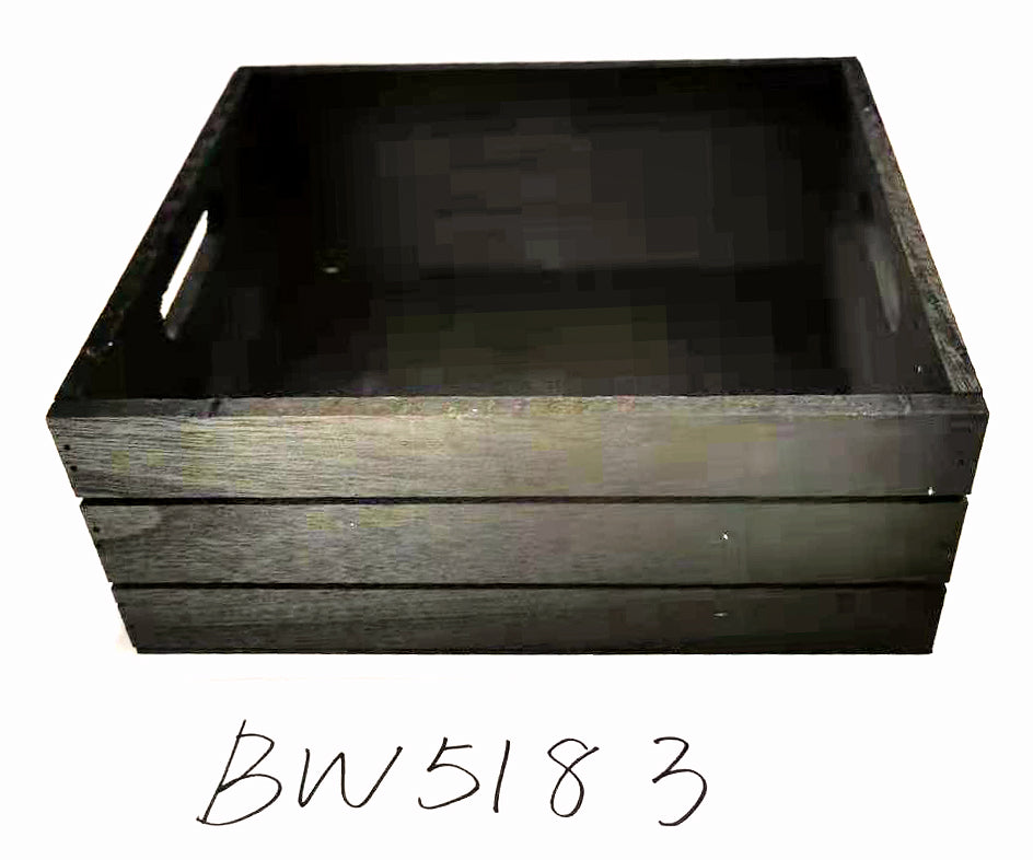 Black Paulownia Wood Crate 9.5 x 8.5 x 4 inch deep - Fits a 20x30 Basket Bag