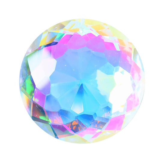 K9 Aura Crystal Hanger  Suncatcher - Round - Colorful Twinkle Hanger - 4 inch 10 cm - Cotton String - China - NEW922