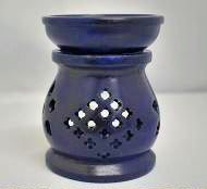 Blue SOAP STONE Aroma Lamp - Oil Burner - 3 inch