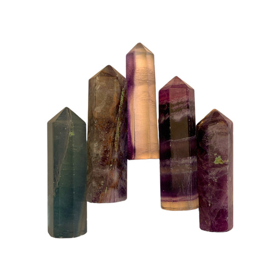 Fluorite Banded Purple - 25-35mm - Single Terminated Pencil Points - (retail purchase as singles, wholesale min order 5) - NEW1020