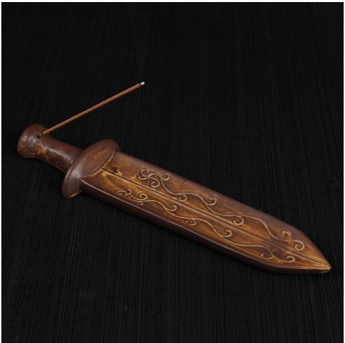 Dagger Porcelain Incense Seat (Brown)