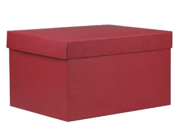 Rectangle Corrugated Box with Lid - Rosso Red - 15 x 12 x 8.5 inch deep (10)