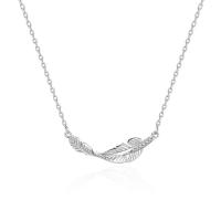 Leaf Pendant with Necklace 925 Sterling Silver - 25x8mm Length 15.74 Inch 25 grams - China - NEW1122