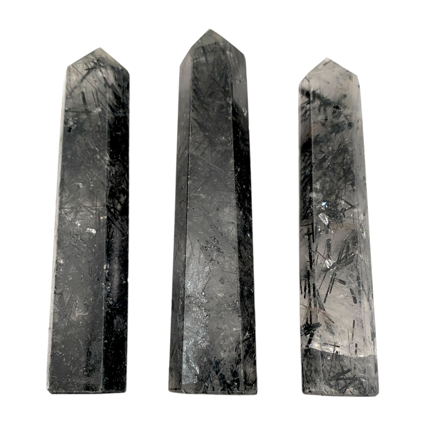 Black Rutilated Quartz (darker) - 2 to 4 inch - Price per gram - China - Polished Points