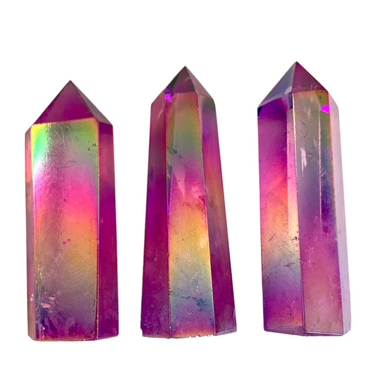 Clear Quartz Aura (Purple) - 3-4 inch - Price per gram - NEW822 - Polished Points