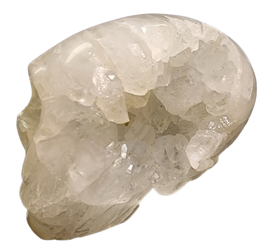 ALIEN SKULL - White Geode Agate with Druzy - 890g - 5 inch - Price per gram - China - NEW1122