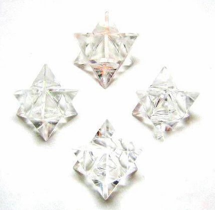 Clear Quartz Merkaba Star Stones 15-17mm - 12 Grams - India (Minimum 5) NEW1020