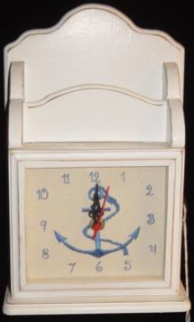 KEY BOX WITH ANCHOR CLOCK 6 x 10 x 3-5 inches