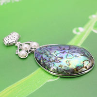 Abalone Shell Pendant with 3 Pearls