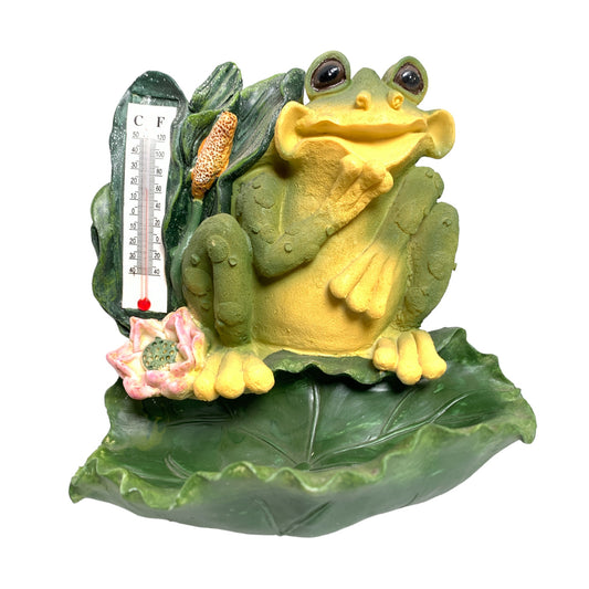 FROG ON LILY PAD -THERMOMETER 6 IN