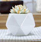 White Plant Pot Triangle Pattern Size: 9 x 9 x 7 cm - Pre-book only Delivery 3-4 Months - Minimum 100