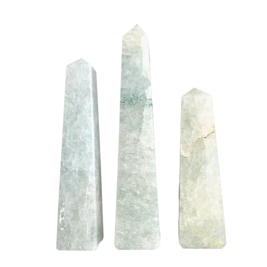 Green Quartz -  3 to 4 inch - Price per gram (B2B ordering 1 = 1 Tower so we charge Ex. 60g = $6.00 each)- Polished Towers Points