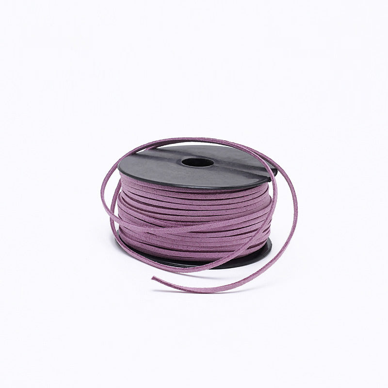 Velveteen Lace Cord - LAVENDER - 3x1.5mm - 46 Meters - Faux Leather Suede Cord Flat - NEW222