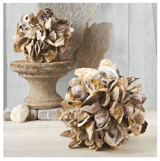 Talaba OYSTER SHELL DECO BALL with Rope Holder - 12 inch - Philippines - NEW723
