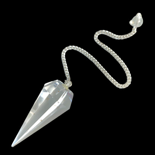 Clear Quartz 6 facet Pendulum - 35-40mm 12g - India