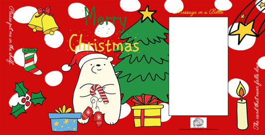 FROMME BOTTLE GREETING CARDS - CHRISTMAS - ANIMATED - 29.5CM X 14.5CM - GIFT TAG