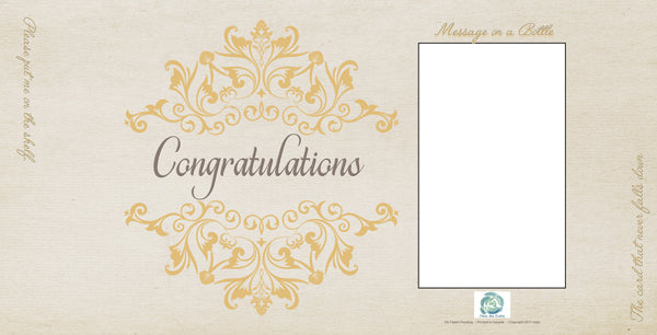 FROMME BOTTLE GREETING CARDS - CONGRATULATIONS NEUTRAL - GIFT TAG - 29.5CM x 14.5CM - GIFT TAG