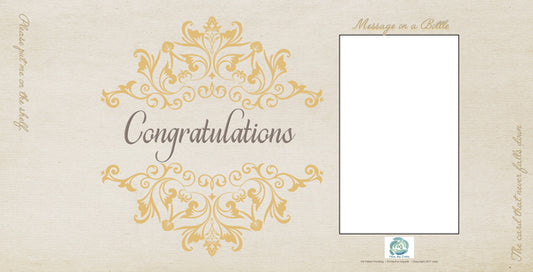 FROMME BOTTLE GREETING CARDS - CONGRATULATIONS NEUTRAL - GIFT TAG - 29.5CM x 14.5CM - GIFT TAG