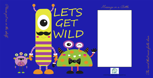 FROMME BOTTLE GREETING CARDS - LETS GET WILD - 29.5CM X 14.5CM - GIFT TAG