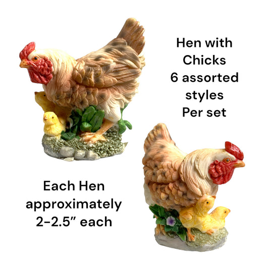 HENS - Set of 6 Hens - appx 2-2.5 inch each