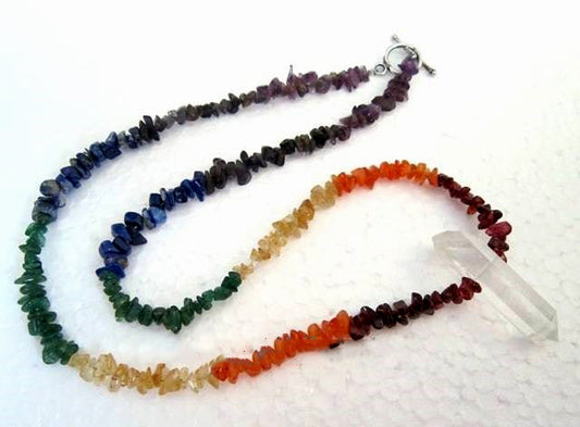 Chakra Balancer Power Necklace with Natural Clear Quartz Point - NEW621