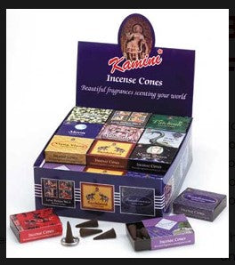 Kamini - 48 Boxes of Assorted Cones - Each Box has 10 Cones & Metal Burner - NEW423