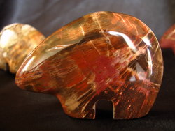 Abstract Bear - Petrified Wood - Rare Carving from Madagascar