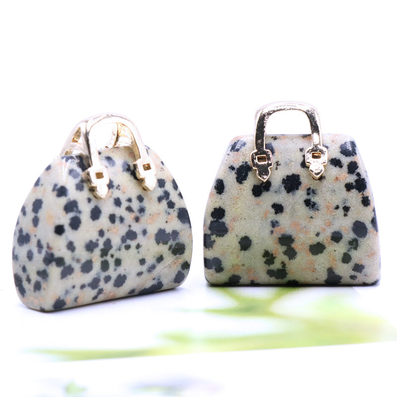 Dalmatian Jasper Money Hand Bags - 25mm - China - NEW722