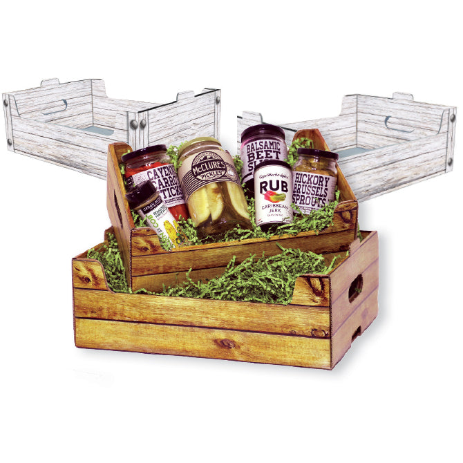 Wood-Look Crate Tray - 13 x 8 3/4 x 3 (25 per case)