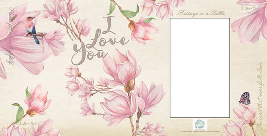 FROMME BOTTLE GREETING CARDS - I LOVE YOU - MAGNOLIA - 29.5CM X 14.5CM - GIFT TAG