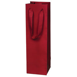 Manhattan Wine Bag - Radio City Red - 4.5 x 15 x 4.5 inch - Natural Finish