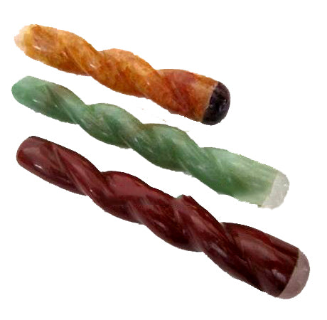 Combo Stones - Polished Carved TWISTED Massage WAND - 4.5  inch - 100 grams per piece