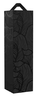 Black Leaves - Foglie Design Single WINE Bottle Box 750ml CORRUGATED (50 per case) NEW421