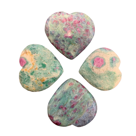 Ruby Fuchsite Kyanite Cabochons - Heart - NEW1222