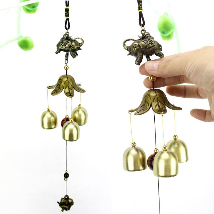 Brass Hanging Bells - Elephant Design Wind Chime Witch Bells - China - NEW323