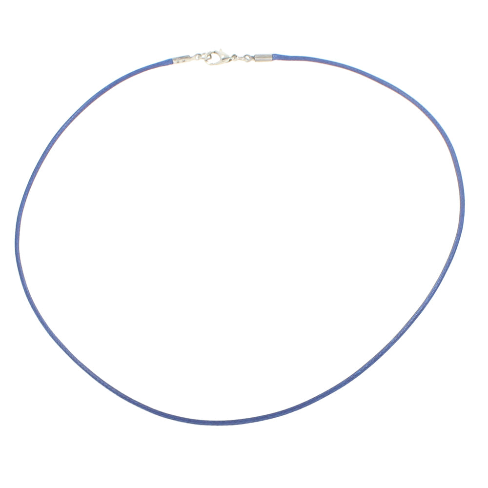 ACID BLUE  Waxed Necklace Cord, Waxed cotton Cord, with iron chain, Zinc Alloy lobster clasp, with 4cm extender chain, platinum color plated 1.5mm Approx. 17.5 inch