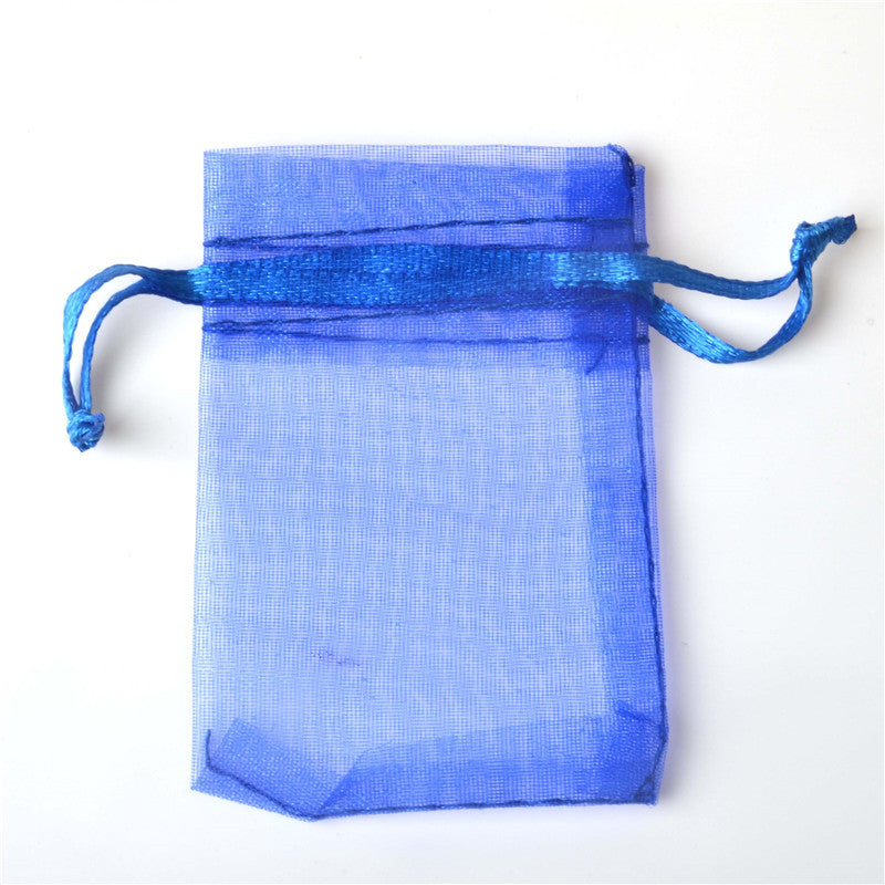 PK/100 Royal Blue 2.75 x 3.5 inch ORGANZA POUCH BAG - RECTANGLE with Draw String - 7x9cm - NEW222
