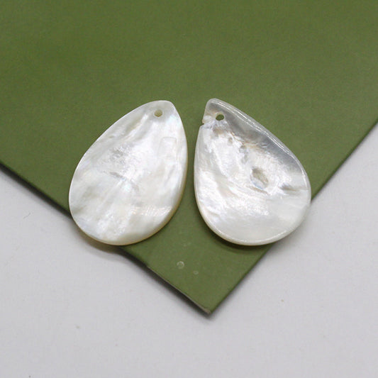 MOP White Shell Natural Pear-Pendant 18x25mm with one Hole - 1g - NEW1021