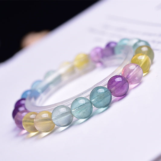 Colorful Fluorite Bracelet - fashion jewelry & Unisex multi-colored 10mm - NEW222