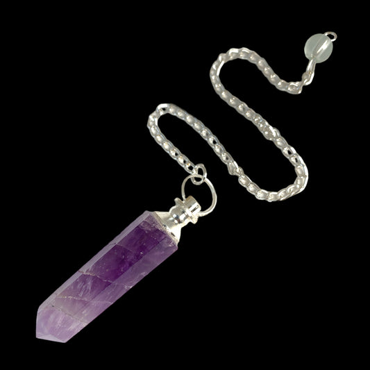 Amethyst Obelisk Pendulum with Chain - 45mm 25g - NEW422